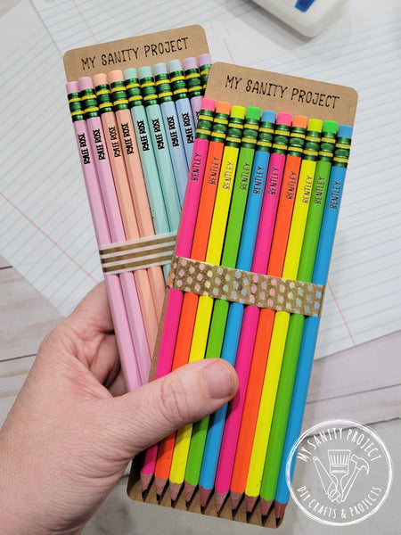 Engraved Pencils - SPECIALTY COLORS: NEON/PASTEL