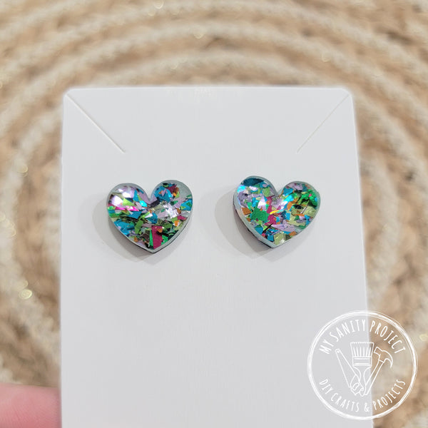 Chunky Turquoise Confetti Studs