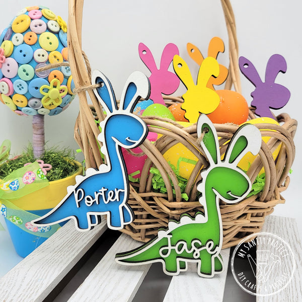 *PERSONALIZED* Dino Easter Tag