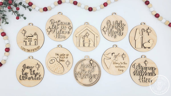 Nativity Christmas Ornament Blanks  (Set of 10)